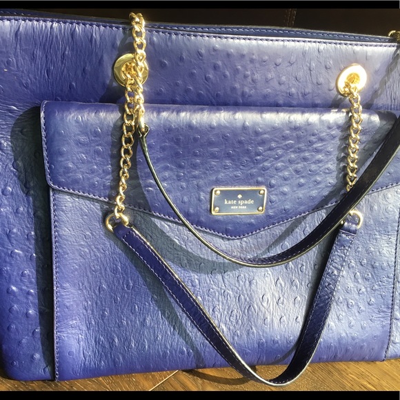 kate spade Handbags - Kate spade blue ostrich skin